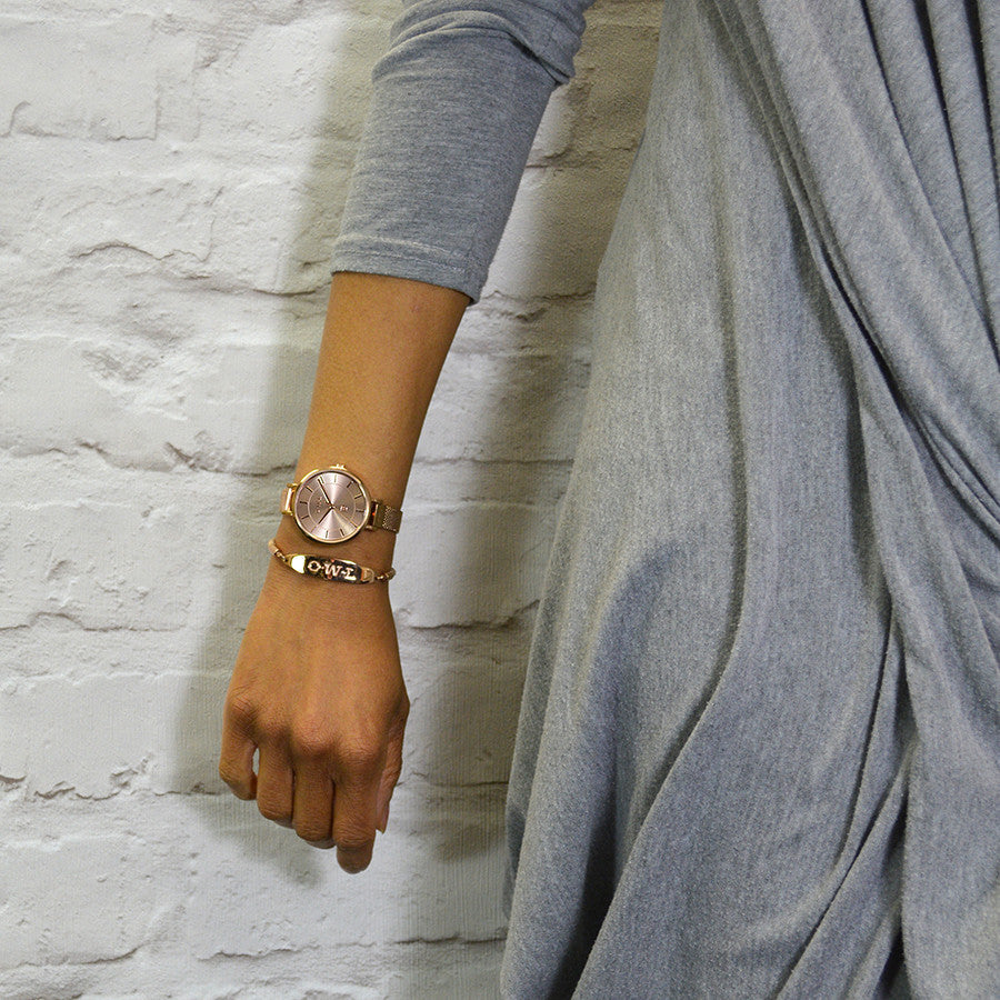 GLASTONBURY FRIENDSHIP BRACELET GREY AND SILVER - OWL watches